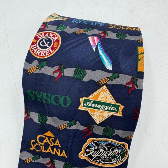 Salties Sysco Corporate Tie Blue Multi Logo Pattern Silk Blend Mens Necktie - Picture 3 of 11